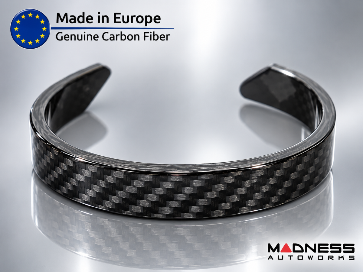 Carbon Fiber Bracelet - Italian Flag Racing Stripe Design 