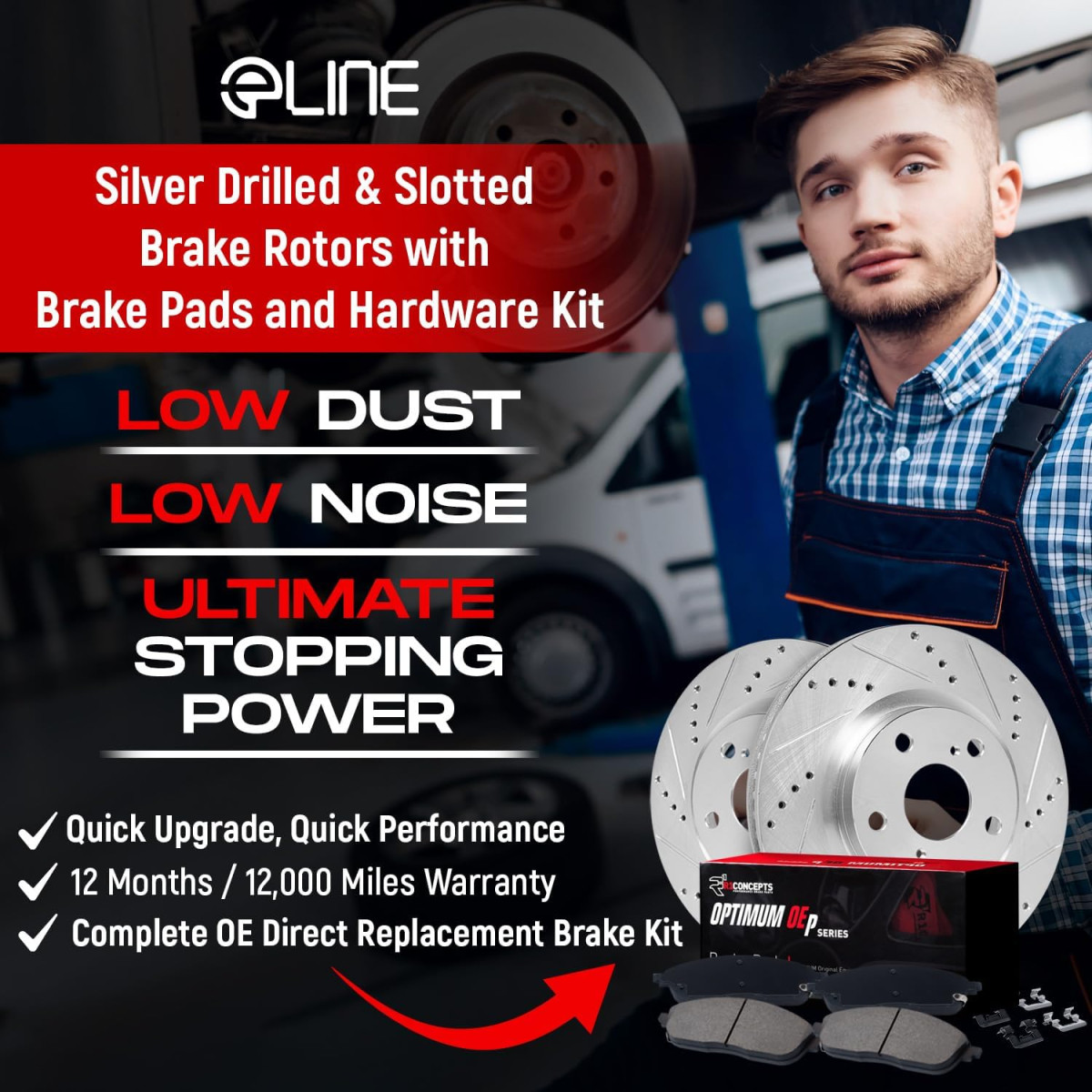 Dodge Hornet Brake Kit - Rear - R1 Concepts - Brake Pads + Drilled/ Slotted Rotor Set