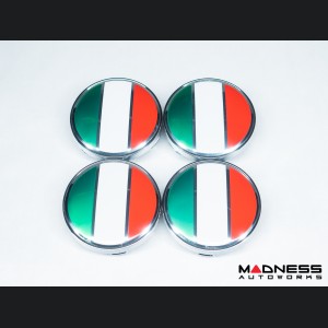 Wheel Center Caps - set of 4 - Italian Flag - 60mm 