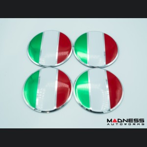 Wheel Center Caps - set of 4 - Italian Flag - 60mm 