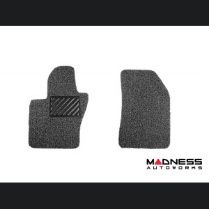 Dodge Hornet Floor Mats - All Weather - Rubber Woven Carpet - Front Set - Black + Grey 