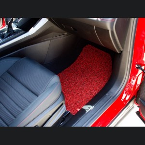 Dodge Hornet All Weather Floor Mats - Rubber Woven Carpet - Front Set - Red + Black 