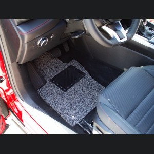 Dodge Hornet Floor Mats - All Weather - Rubber Woven Carpet - Front Set - Black + Grey 