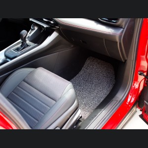 Dodge Hornet Floor Mats - All Weather - Rubber Woven Carpet - Front Set - Black + Grey 