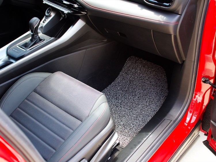 Dodge Hornet Floor Mats - All Weather - Rubber Woven Carpet - Front Set - Black + Grey 