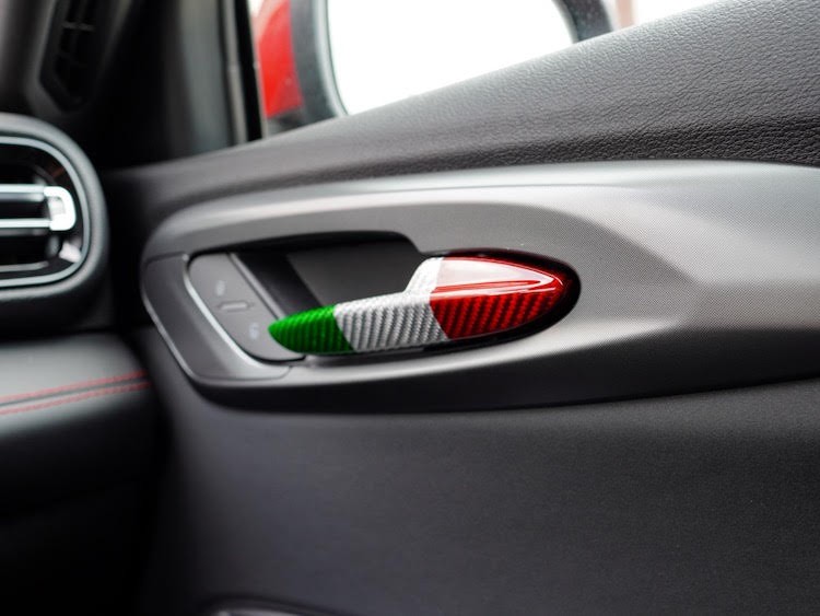 Dodge Hornet Interior Door Handle Trim Set - Carbon Fiber - Italian Theme