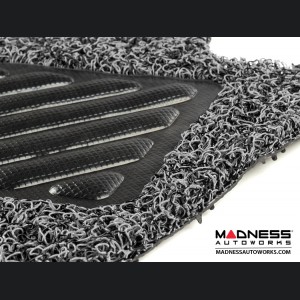 Dodge Hornet Floor Mats - All Weather - Rubber Woven Carpet - Front Set - Black + Grey 