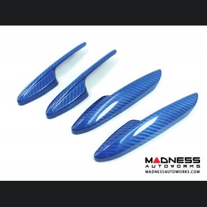 Dodge Hornet Interior Door Handle Trim Set - Carbon Fiber - Blue Candy