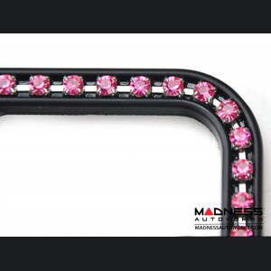 License Plate Frame - Black Frame w/ Pink Crystals