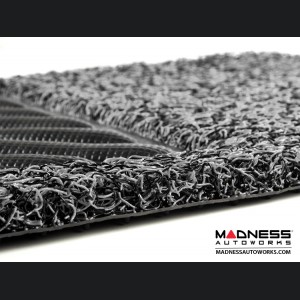 Dodge Hornet Floor Mats - All Weather - Rubber Woven Carpet - Front Set - Black + Grey 