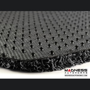 Dodge Hornet Floor Mats - All Weather - Rubber Woven Carpet - Front Set - Black + Grey 