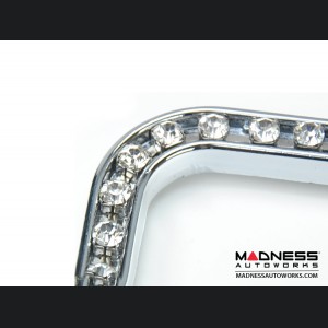 License Plate Frame - Chrome Frame w/ White Crystals